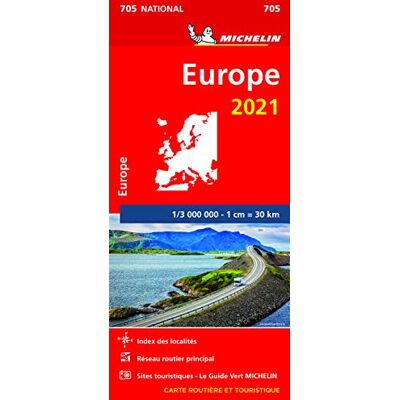 Michelin Carte Nationale Europe 2021 - Publicité Michelin Carte Nationale Europe 2021 - Publicité