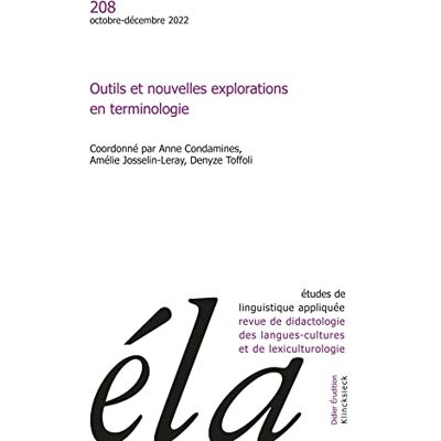 XXX Études de linguistique appliquée n° 208 (4-2022) - Publicité XXX Études de linguistique appliquée n° 208 (4-2022) - Publicité