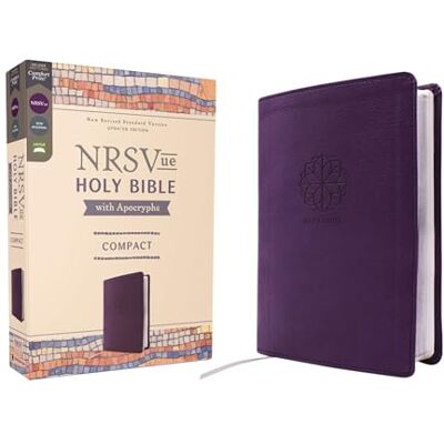 Zondervan NRSVue, Holy Bible with Apocrypha, Compact, Leathersoft, Purple, Comfort Print - Publicité Zondervan NRSVue, Holy Bible with Apocrypha, Compact, Leathersoft, Purple, Comfort Print - Publicité