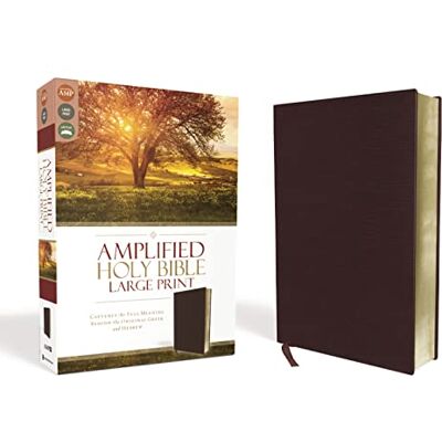 Zondervan Amplified Holy Bible, Large Print, Bonded Leather, Burgundy: Captures the Full Meaning Behind the Original Greek and Hebrew - Publicité Zondervan Amplified Holy Bible, Large Print, Bonded Leather, Burgundy: Captures the Full Meaning Behind the Original Greek and Hebrew - Publicité