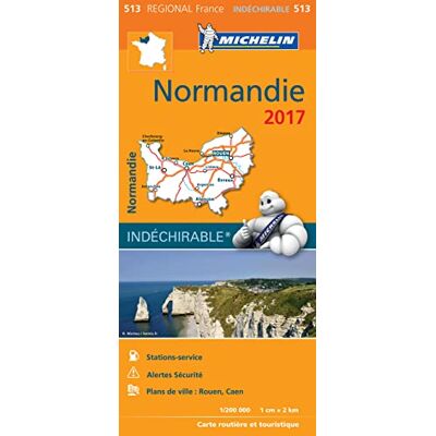 Michelin CARTE REGIONALE 513 NORMANDIE 2017 - Publicité Michelin CARTE REGIONALE 513 NORMANDIE 2017 - Publicité