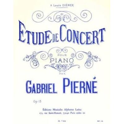 Gabriel Pierne ETUDE DE CONCERT OP13 PIANO - Publicité Gabriel Pierne ETUDE DE CONCERT OP13 PIANO - Publicité