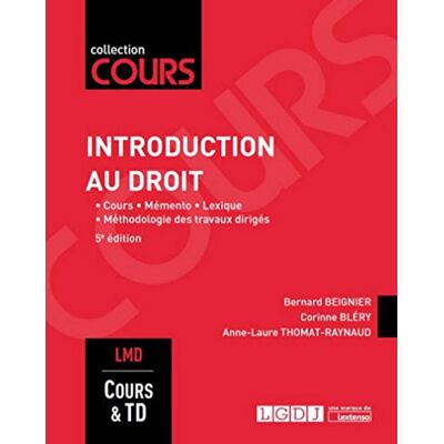 Beignier, Bernard Introduction au droit, 5ème Ed. Publicité Beignier, Bernard Introduction au droit, 5ème Ed. Publicité