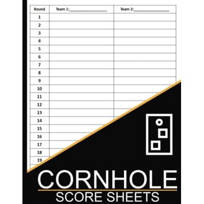 Publishing Press, Cornhole Score Sheets Cornhole Score Sheets: Cornhole Score Cards for Scorekeeping, Cornhole Scorebook, Cornhole Score Pad, Great Gift for Cornhole Players, Large Print 8.5 x 11 inches - Publicité Publishing Press, Cornhole Score Sheets Cornhole Score Sheets: Cornhole Score Cards for Scorekeeping, Cornhole Scorebook, Cornhole Score Pad, Great Gift for Cornhole Players, Large Print 8.5 x 11 inches - Publicité