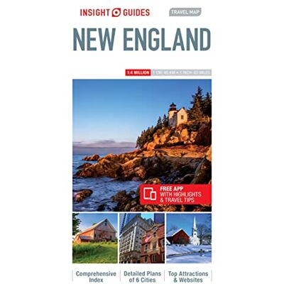,Insight Guides Travel Map Insight Guides Travel Map New England - Publicité ,Insight Guides Travel Map Insight Guides Travel Map New England - Publicité