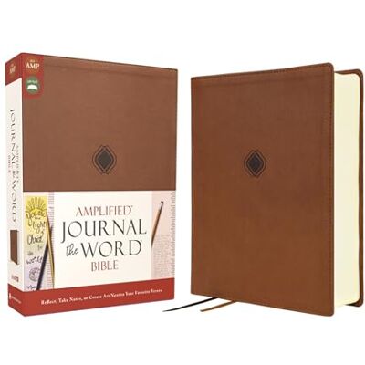 Zondervan Amplified Journal the Word Bible, Leathersoft, Brown: Reflect, Take Notes, or Create Art Next to Your Favorite Verses - Publicité Zondervan Amplified Journal the Word Bible, Leathersoft, Brown: Reflect, Take Notes, or Create Art Next to Your Favorite Verses - Publicité