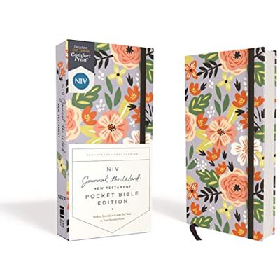 Zondervan NIV, Journal the Word New Testament (Perfect for Note-Taking), Pocket Bible Edition, Hardcover, Floral, Red Letter, Comfort Print - Publicité Zondervan NIV, Journal the Word New Testament (Perfect for Note-Taking), Pocket Bible Edition, Hardcover, Floral, Red Letter, Comfort Print - Publicité