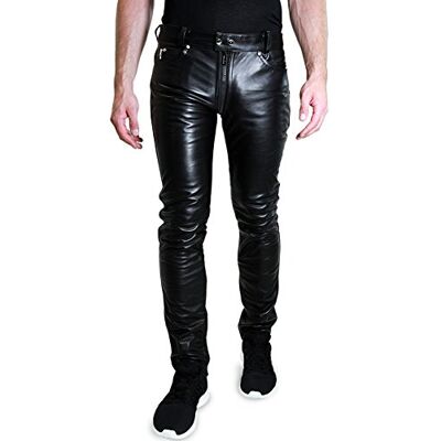 Bockle® 1991 Gay-Zip Jean Tube Skinny Slim Fit Hommes Pantalon en Cuir Jeans Jean Full Zipper Zip Jeans en Cuir Homme Cuir véritable, Size: 33W / 34L - Publicité Bockle® 1991 Gay-Zip Jean Tube Skinny Slim Fit Hommes Pantalon en Cuir Jeans Jean Full Zipper Zip Jeans en Cuir Homme Cuir véritable, Size: 33W / 34L - Publicité