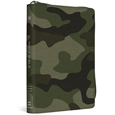 Holy Bible: Esv Bible Canvas With Zipper, Camo Design - Publicité Holy Bible: Esv Bible Canvas With Zipper, Camo Design - Publicité