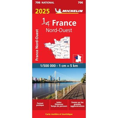 Michelin Carte Nationale France Nord-Ouest 2025 - Publicité Michelin Carte Nationale France Nord-Ouest 2025 - Publicité