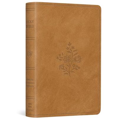 Holy Bible: Esv Vest Pocket New Testament With Psalms and Proverbs Trutone, Nubuck Caramel, Wildflower Design - Publicité Holy Bible: Esv Vest Pocket New Testament With Psalms and Proverbs Trutone, Nubuck Caramel, Wildflower Design - Publicité