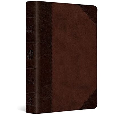 ESV Large Print Compact Bible, Red Letter (Trutone, Brown/Walnut, Portfolio Design) - Publicité ESV Large Print Compact Bible, Red Letter (Trutone, Brown/Walnut, Portfolio Design) - Publicité