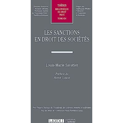 Savatier, Louis-Marie Les sanctions en droit des sociétés (Tome 634) - Publicité Savatier, Louis-Marie Les sanctions en droit des sociétés (Tome 634) - Publicité