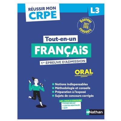 Morel, Anne-Rozenn Réussir mon CRPE Français Admission concours L3 oral 2027-2028 - Publicité Morel, Anne-Rozenn Réussir mon CRPE Français Admission concours L3 oral 2027-2028 - Publicité
