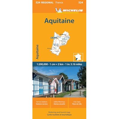 Michelin Regional France Aquitaine Map - Publicité Michelin Regional France Aquitaine Map - Publicité