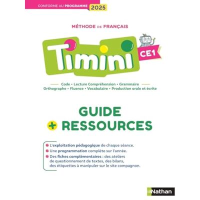 Germain, Bruno Timini CE1 Guide pédagogique + ressources: Programme 2025 - Publicité Germain, Bruno Timini CE1 Guide pédagogique + ressources: Programme 2025 - Publicité