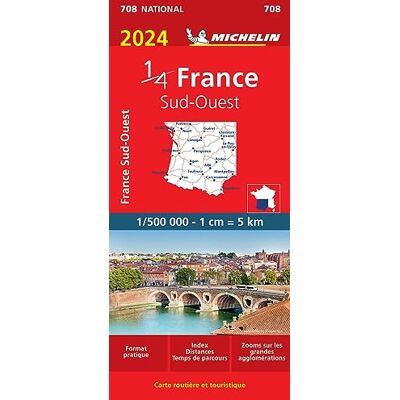 Michelin Carte Nationale France Sud-Ouest 2024 - Publicité Michelin Carte Nationale France Sud-Ouest 2024 - Publicité