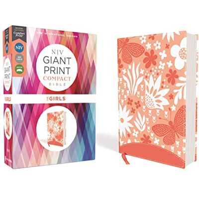 Zondervan NIV, Giant Print Compact Bible for Girls, Leathersoft, Coral, Red Letter, Comfort Print - Publicité Zondervan NIV, Giant Print Compact Bible for Girls, Leathersoft, Coral, Red Letter, Comfort Print - Publicité