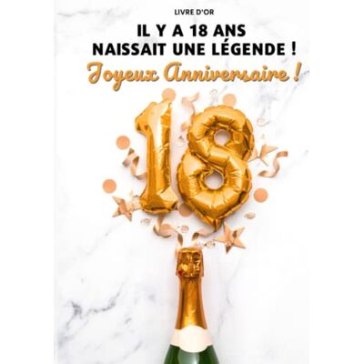 Papillon, Papier Livre d'Or : Il y a 18 ans naissait une légende ! Joyeux Anniversaire !: COUVERTURE RIGIDE Illustrations en couleur Idée de cadeau pour fêter la majorité. Publicité Papillon, Papier Livre d'Or : Il y a 18 ans naissait une légende ! Joyeux Anniversaire !: COUVERTURE RIGIDE Illustrations en couleur Idée de cadeau pour fêter la majorité. Publicité