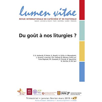 Collectif Lumen Vitae numéro 1 Du goût à nos liturgies ? - Publicité Collectif Lumen Vitae numéro 1 Du goût à nos liturgies ? - Publicité