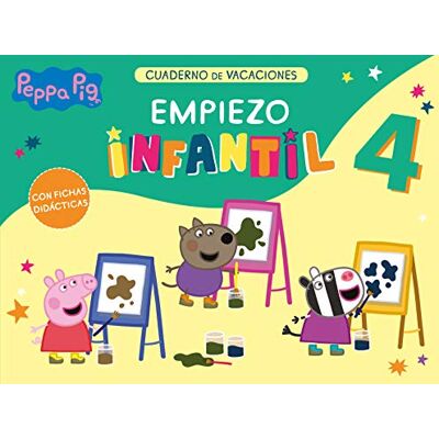 Hasbro Peppa Pig. Cuaderno de vacaciones Empiezo Infantil (4 años): Con fichas didácticas - Publicité Hasbro Peppa Pig. Cuaderno de vacaciones Empiezo Infantil (4 años): Con fichas didácticas - Publicité