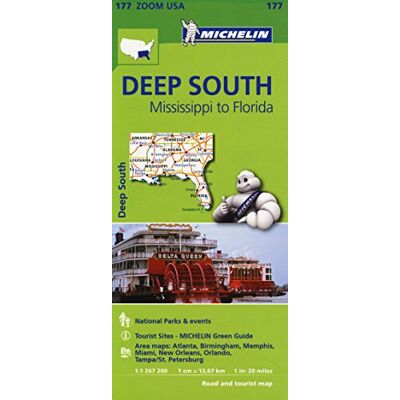 MICHELIN Deep South Zoom Map 177: Map - Publicité MICHELIN Deep South Zoom Map 177: Map - Publicité