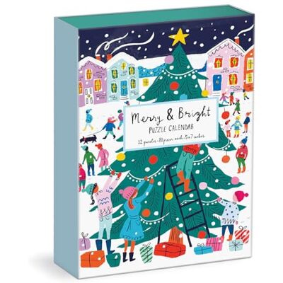 Galison Louise Cunningham Merry and Bright 12 Days of Christmas Advent Puzzle Calendar - Publicité Galison Louise Cunningham Merry and Bright 12 Days of Christmas Advent Puzzle Calendar - Publicité