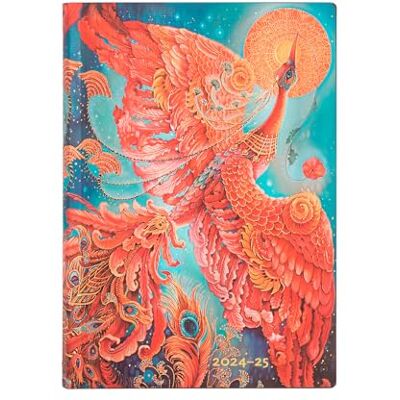 Paperblanks Flexi Agendas 18 Mois à Couverture Souple 2025, Oiseau de Feu, Midi, Horizontal, Fermeture Élastique - Publicité Paperblanks Flexi Agendas 18 Mois à Couverture Souple 2025, Oiseau de Feu, Midi, Horizontal, Fermeture Élastique - Publicité