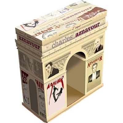 Aznavour, Charles Charles Aznavour : L'Intégrale Coffret 44 CD Packaging de luxe en forme d'Arc de Triomphe - Publicité Aznavour, Charles Charles Aznavour : L'Intégrale Coffret 44 CD Packaging de luxe en forme d'Arc de Triomphe - Publicité