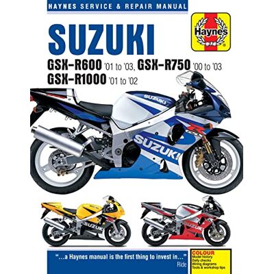 Haynes Suzuki GSX-R600 '01 to '03, GSX-R750 '00 to '03 & GSX-R1000 '01 to '02 - Publicité Haynes Suzuki GSX-R600 '01 to '03, GSX-R750 '00 to '03 & GSX-R1000 '01 to '02 - Publicité