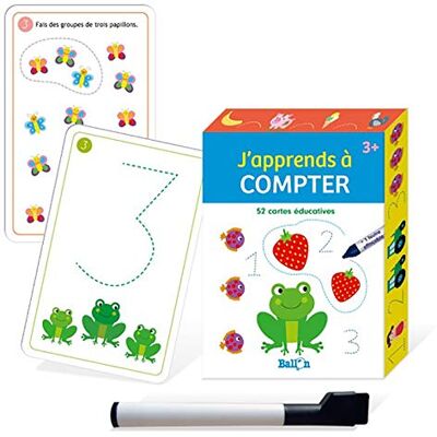 Cartes de jeu et d'apprentissage (avec feutre) J'apprends à compter - Publicité Cartes de jeu et d'apprentissage (avec feutre) J'apprends à compter - Publicité