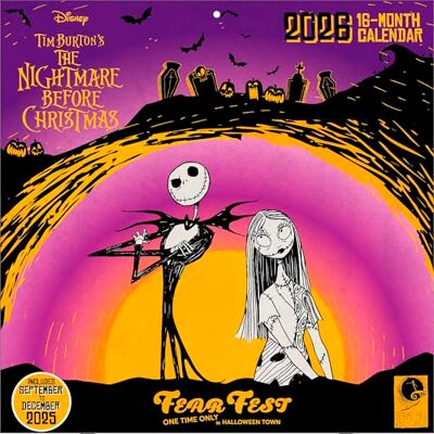 Nightmare Before Christmas 2026 Square Calendar - Publicité Nightmare Before Christmas 2026 Square Calendar - Publicité