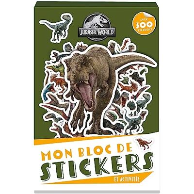 Jurassic World Mon bloc de stickers et activités - Publicité Jurassic World Mon bloc de stickers et activités - Publicité