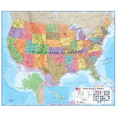 Maps International USA political laminated (2021) - Publicité Maps International USA political laminated (2021) - Publicité
