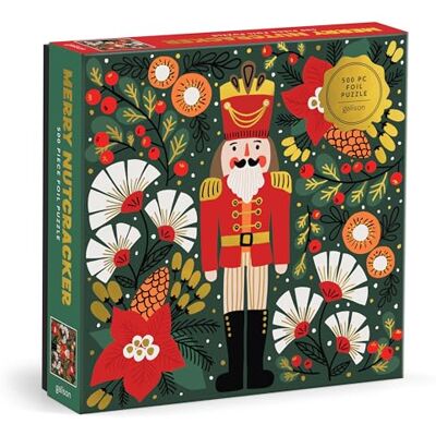 Galison Merry Nutcracker 500 Piece Foil Puzzle - Publicité Galison Merry Nutcracker 500 Piece Foil Puzzle - Publicité