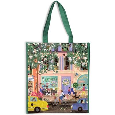 Galison Joy Laforme Spring Street Reusable Shopping Bag - Publicité Galison Joy Laforme Spring Street Reusable Shopping Bag - Publicité