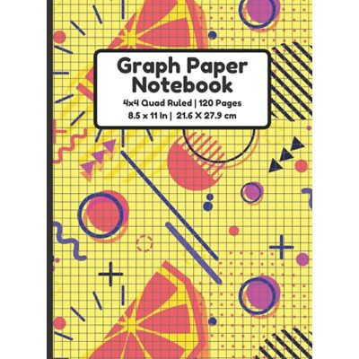 Kreative Journalz Graph Paper Notebook: 4x4 Quad Ruled Graph Paper Notebook 120 Pages Matte Cover 8.5 x 11 In Memphis Style Orange - Publicité Kreative Journalz Graph Paper Notebook: 4x4 Quad Ruled Graph Paper Notebook 120 Pages Matte Cover 8.5 x 11 In Memphis Style Orange - Publicité