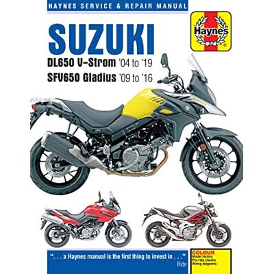 Haynes Suzuki Dl650 V-strom '04 to '19 and Sfv650 Gladius '09 to '16 - Publicité Haynes Suzuki Dl650 V-strom '04 to '19 and Sfv650 Gladius '09 to '16 - Publicité