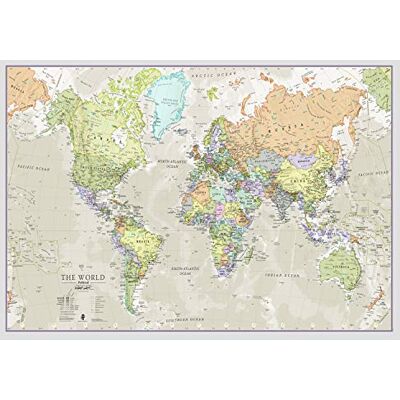 Maps International Carte du Monde Style Poster Classic Plastifiée 84,1 (l) x 59,4 (h) cm - Publicité Maps International Carte du Monde Style Poster Classic Plastifiée 84,1 (l) x 59,4 (h) cm - Publicité