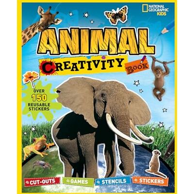 National Geographic Kids: Animal Creativity Book: Cut-outs, Games, Stencils, Stickers - Publicité National Geographic Kids: Animal Creativity Book: Cut-outs, Games, Stencils, Stickers - Publicité