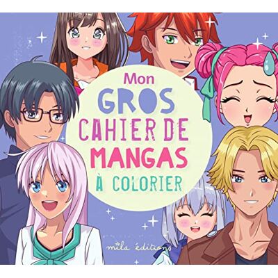 Collectif Mon gros cahier de mangas à colorier - Publicité Collectif Mon gros cahier de mangas à colorier - Publicité
