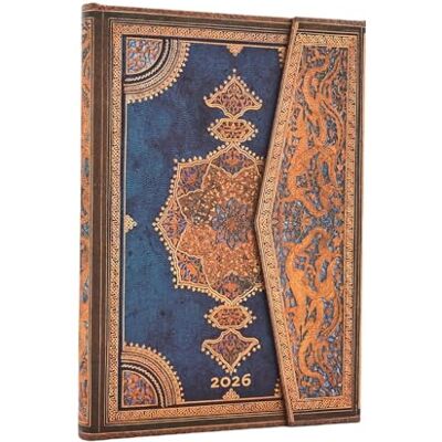 Paperblanks 2026 Safavid Indigo (Safavid Binding Art) Midi 12-month Horizontal Hardcover Flexi Dayplanner 2026 (Wrap Closure) - Publicité Paperblanks 2026 Safavid Indigo (Safavid Binding Art) Midi 12-month Horizontal Hardcover Flexi Dayplanner 2026 (Wrap Closure) - Publicité