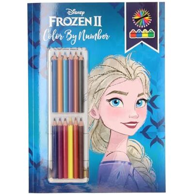 Disney Coloriage par numéro avec 12 crayons de couleur La Reine des Neiges Livre de coloriage Elsa et Anna - Publicité Disney Coloriage par numéro avec 12 crayons de couleur La Reine des Neiges Livre de coloriage Elsa et Anna - Publicité