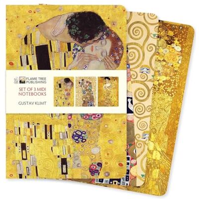 Gustav Klimt Set of 3 Midi Notebooks - Publicité Gustav Klimt Set of 3 Midi Notebooks - Publicité