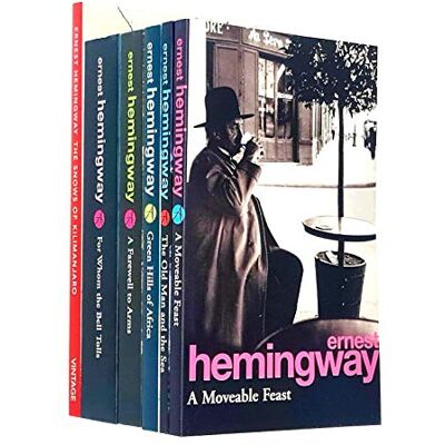 Ernest Hemingway Collection 6 Books Set (For Whom The Bell Tolls, The Snows Of Kilimanjaro, The Old Man and the Sea, A Farewell To Arms, Green Hills of Africa, A Moveable Feast) - Publicité Ernest Hemingway Collection 6 Books Set (For Whom The Bell Tolls, The Snows Of Kilimanjaro, The Old Man and the Sea, A Farewell To Arms, Green Hills of Africa, A Moveable Feast) - Publicité