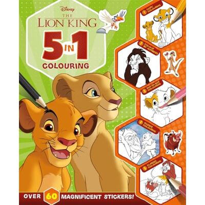 Walt Disney Disney The Lion King: 5 in 1 Colouring: An awesome colouring and sticker adventure - Publicité Walt Disney Disney The Lion King: 5 in 1 Colouring: An awesome colouring and sticker adventure - Publicité