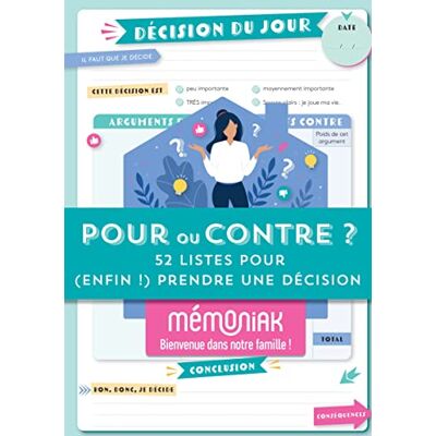 Editions 365 Pour ou contre ? – 52 listes pour (enfin !) prendre une décision Mémoniak bloc aimanté à compléter - Publicité Editions 365 Pour ou contre ? – 52 listes pour (enfin !) prendre une décision Mémoniak bloc aimanté à compléter - Publicité
