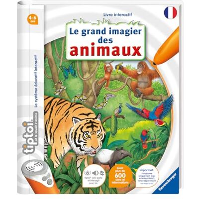 Susanne Gernhäuser Ravensburger tiptoi® Livre interactif Le grand imagier des animaux Jeu éducatif électronique, sans écran A partir de 4 ans version française 13099000 - Publicité Susanne Gernhäuser Ravensburger tiptoi® Livre interactif Le grand imagier des animaux Jeu éducatif électronique, sans écran A partir de 4 ans version française 13099000 - Publicité