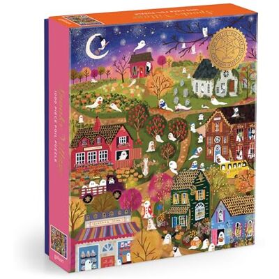 Galison Joy Laforme Spooky Village 1000 Piece Foil Puzzle - Publicité Galison Joy Laforme Spooky Village 1000 Piece Foil Puzzle - Publicité