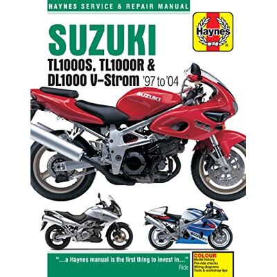 Haynes Suzuki TL1000S, TL1000R & DL1000 V-Strom '97 to '04 Serveic & Repair "ManualRepair Manual - Publicité Haynes Suzuki TL1000S, TL1000R & DL1000 V-Strom '97 to '04 Serveic & Repair "ManualRepair Manual - Publicité
